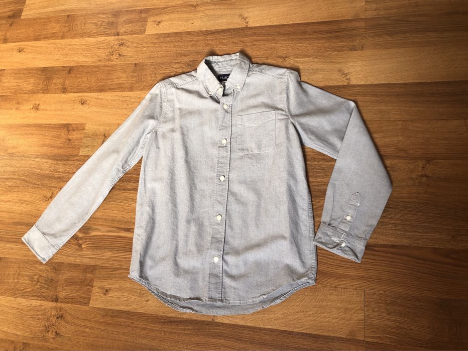 Koszula wizytowa chłopięca z długim rękawem Place szara melanż 10/12