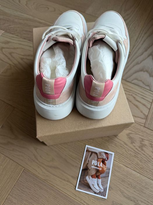 Buty skórzane białe sneakers 38 polashoes