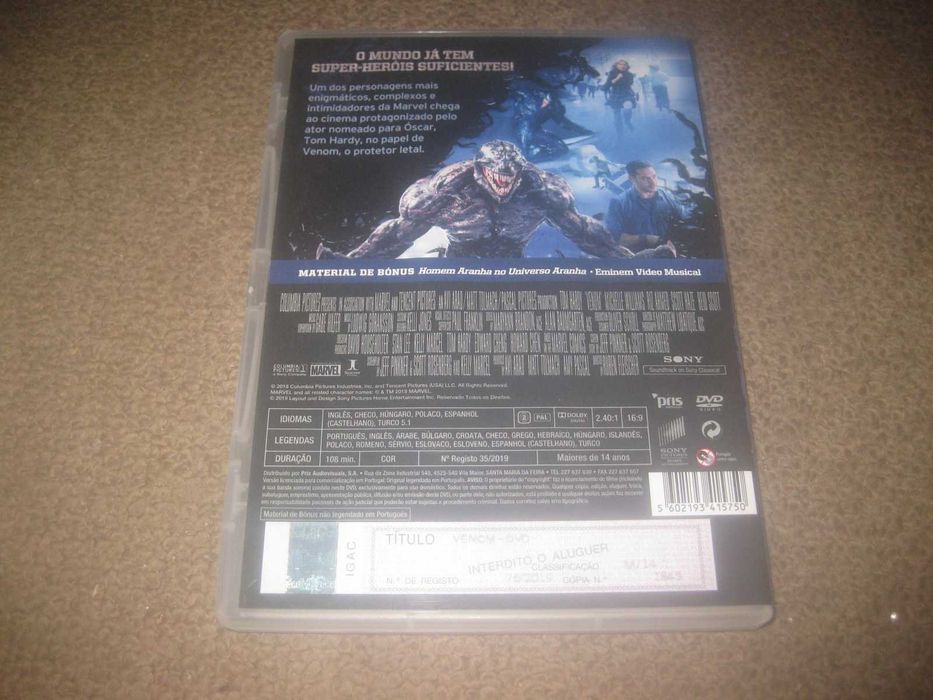 DVD "Venom" com Tom Hardy