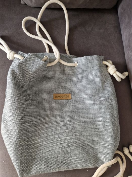 Torebki damskie Baggage Shopper jasnoszara Garden Made in Poland 2 szt.