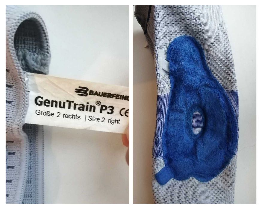 Наколінник Bauerfeind Genutrain P3 права нога розмір 2 розмір S бандаж колінний правий