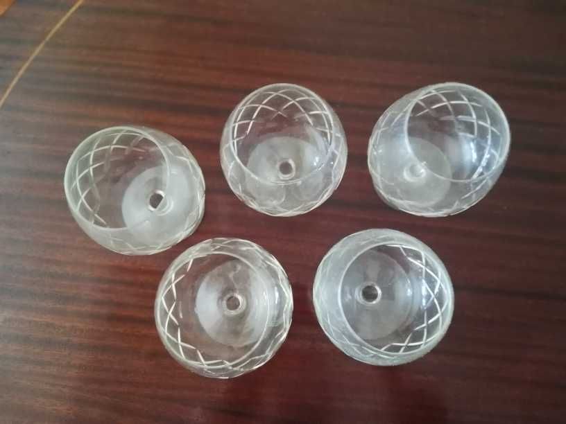 5 copos de conhaque/brandy de cristal