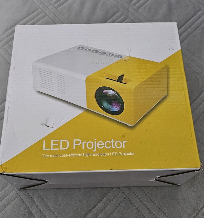 INF Przenośny projektor kieszonkowy, biało-żółty