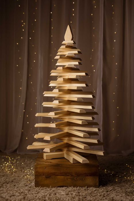 Choinka drewniana ekologiczna, naturalne drzewko świąteczne 114 cm