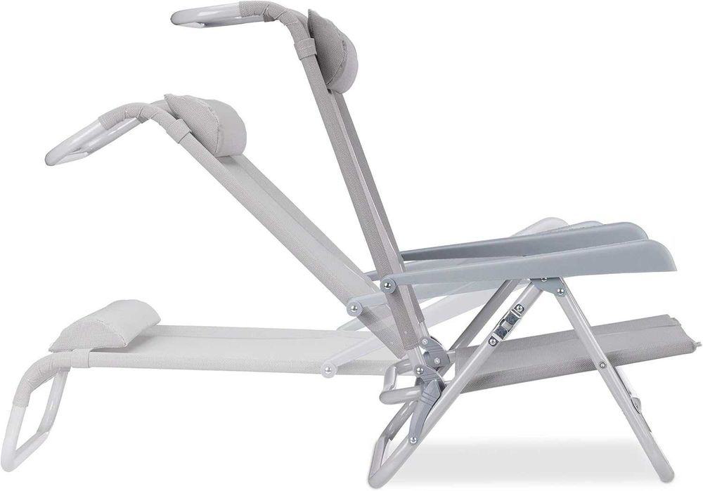 Relaxdays Leżak składany, poduszka pod kark