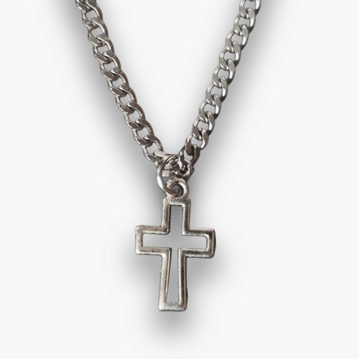 Naszyjnik 50 cm stal szlachetna z krzyżykiem