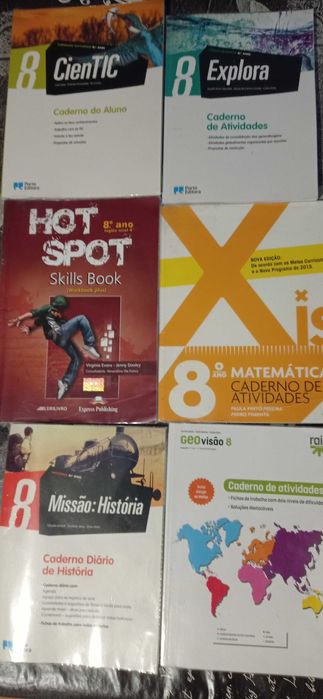 Oportunidade! Cadernos de actividades 8º ano, capas plastificadas!