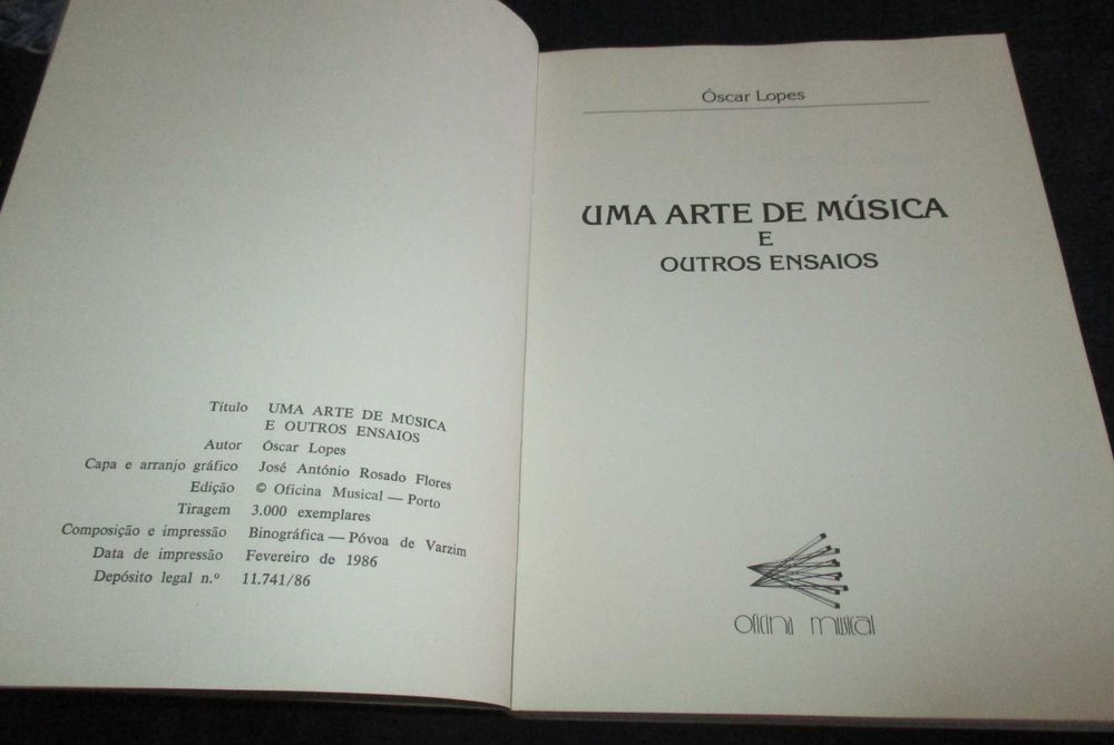 Livro Uma Arte de Música Óscar Lopes
