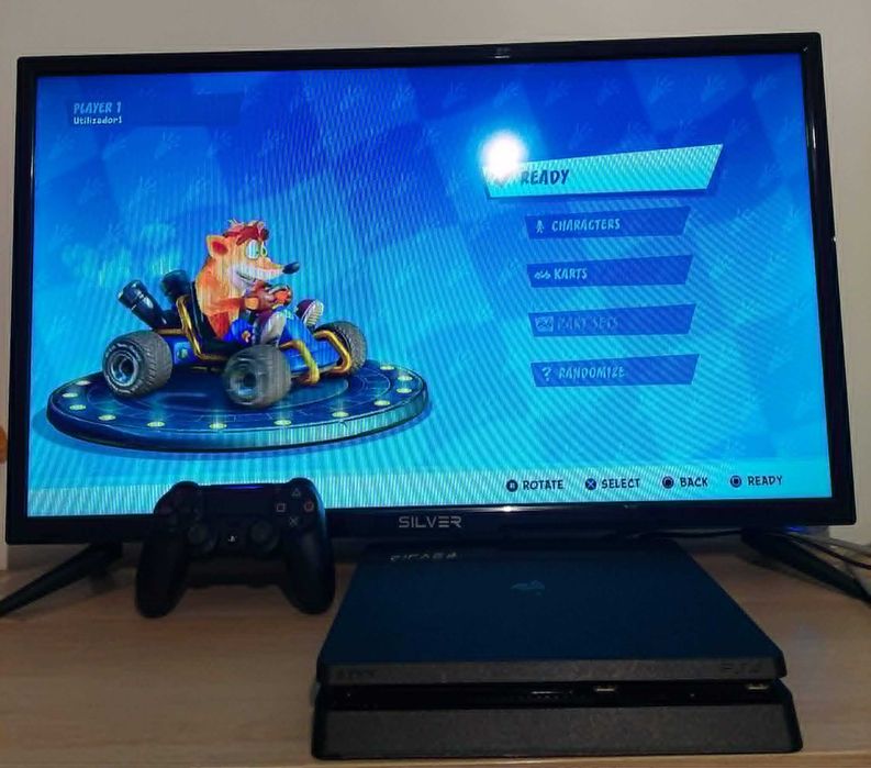 Ps4 Slim 1 TB + 1 Comando Original Sony +Crash Team Racing + Fifa 19 + immortals Fenyx Rising