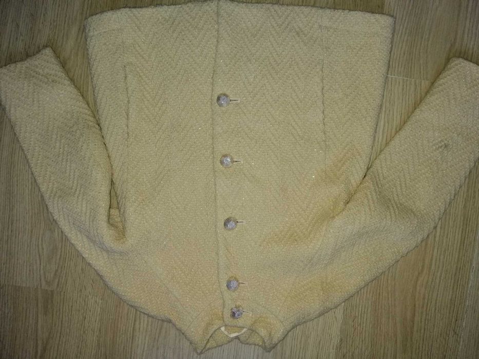 Полу-пальто золотистое Лукас со стойкой карманами 122, 140 см +подарок