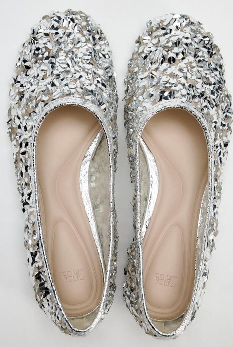 Baleriny Zara z cekinami. Hit! Nowe, wyprzedane!