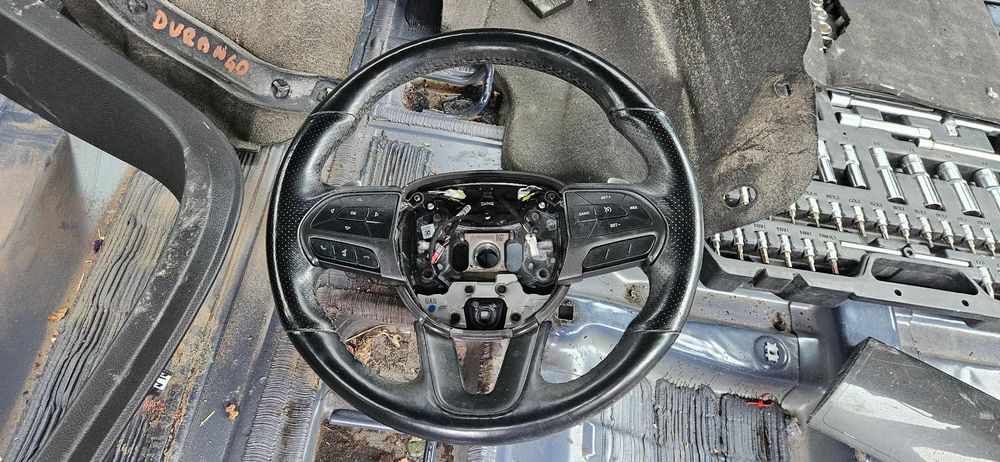 Dodge Durango III LIFT  Kierownica czarna Grzana Łopatki Skóra