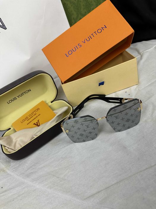 Okulary przeciwsłoneczne Zestaw Louis Vuitton LV pudełko nowość lato