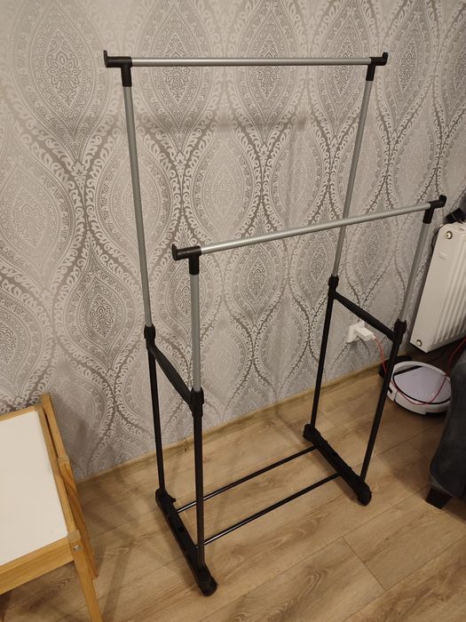 Nowy czarny organizer na ubrania stojący podwójny