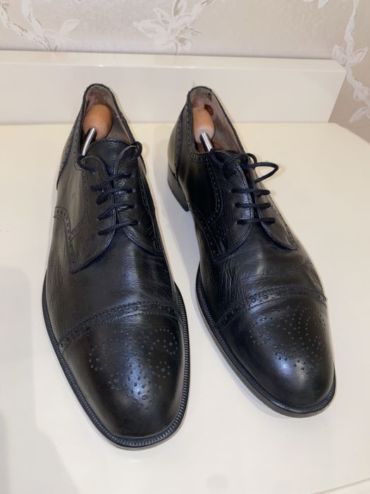 Черные кожаные мужские туфли The London Shoe 9/8 43р