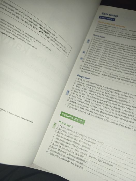 Maturalne karty pracy z dziennikiem lektur ponad słowami 2