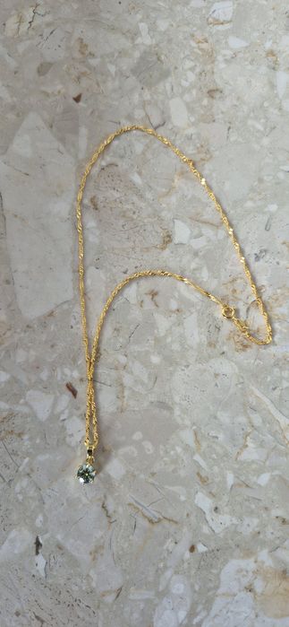 Srebrny łańcuszek z 1-karatowym moissanitem
