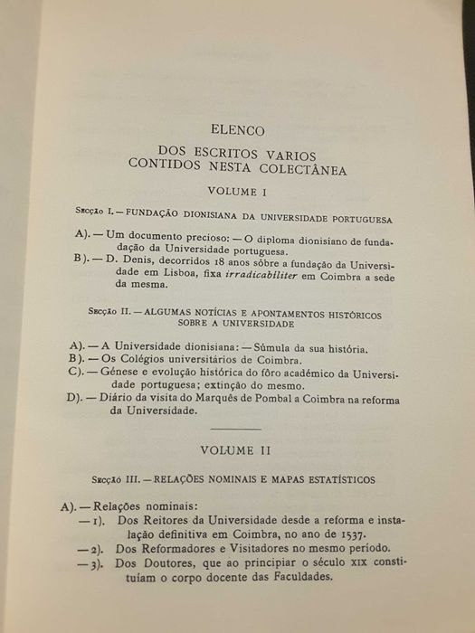 Escritos sobre a Univ. de Coimbra / Coimbra A Invenção do Tempo