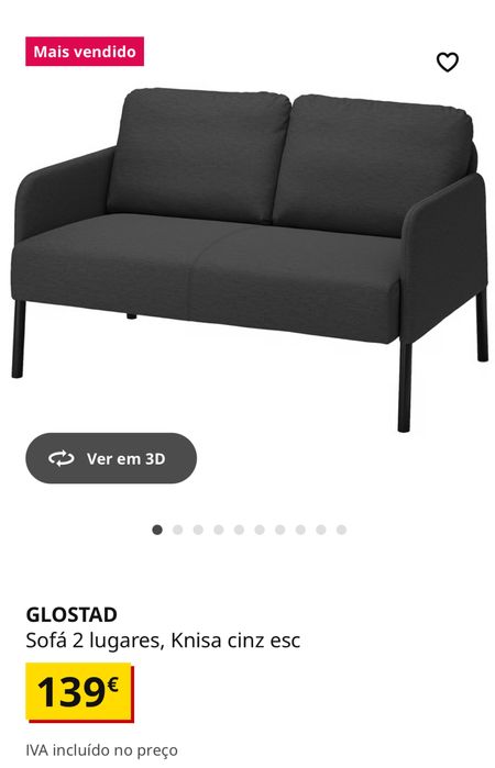 Sofá GLOSTAD do IKEA como NOVO