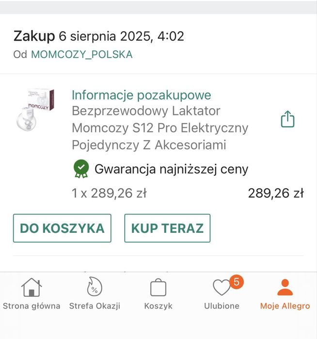 Laktator Momcozy S12 Pro pojedynczy bezprzewodowy
