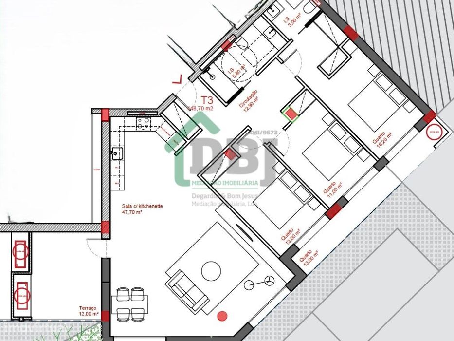 T3 Próximo ao Novo Hospital das Beiras