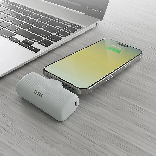 Powerbank SBS EcoPower 5000 mAh 10W z wbudowanym portem USB-C - szary