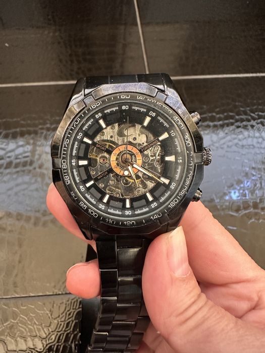 Годинник механічний  Winner Timi Skeleton Black (TM340).