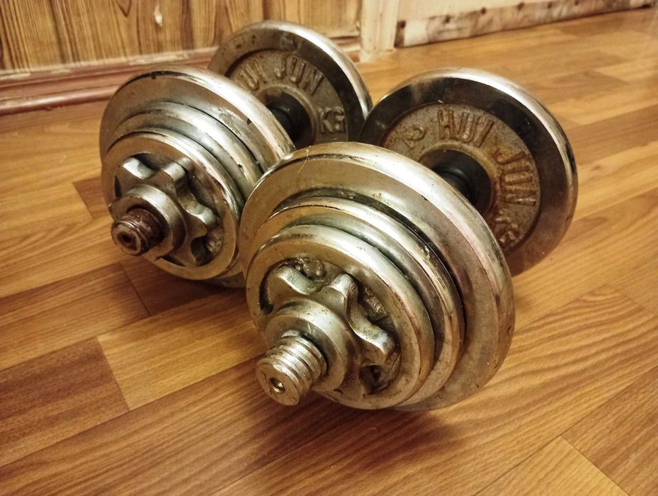 Продам гантелі розбірні хромовані 2×10 кг (набір 20 кг)