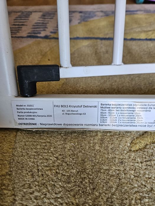 Bramka rozporowa 2szt, przedłużki, na schody, drzwi