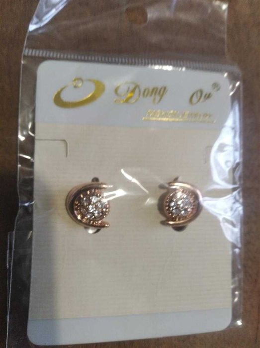 Серьги медзолото новые