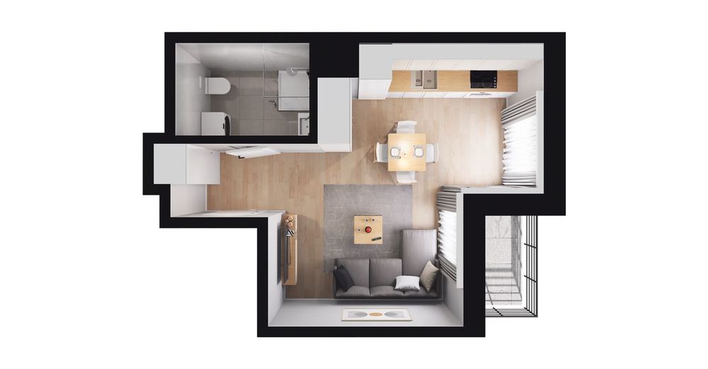 1-pokojowe mieszkanie 28 m² + loggia Bez Prowizji - Widok 3
