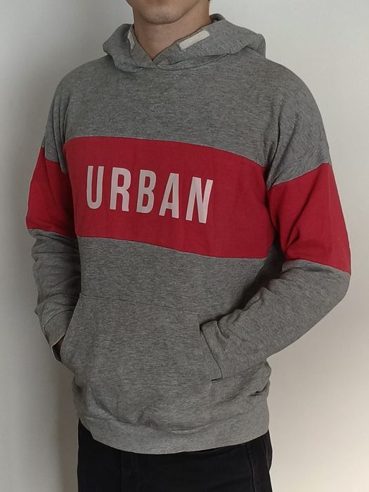 Moletom Cinza e Vermelho Masculino