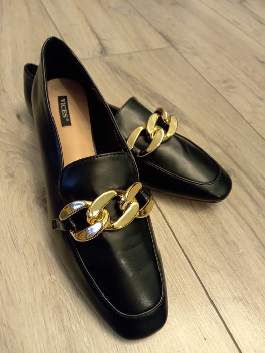 Eleganckie buty, półbuty, mokasyny damskie. 40. Czarne