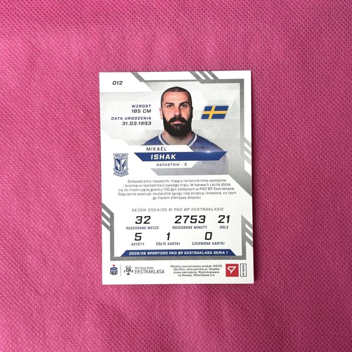 Mikael Ishak karta lech poznań limitowana ekstraklasa numerowana 2025