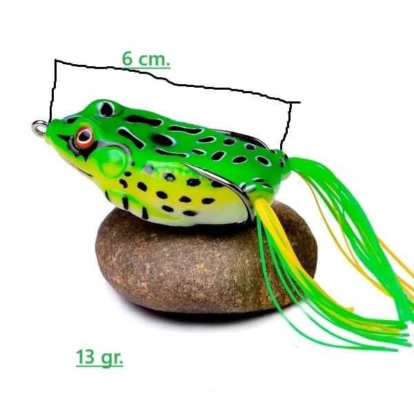 Przynęta wędkarska miękka guma. - Żabka. 13 gr. 6 cm.