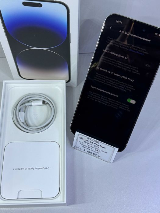 Iphone 14 PRO MAX kondycja baterii 85% 128gb biały white