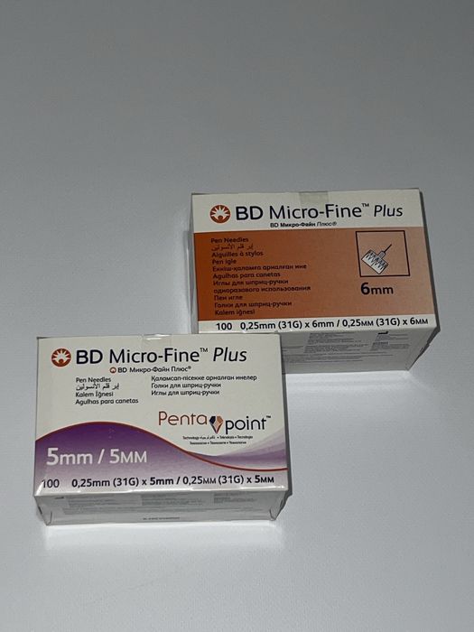 Голки Micro-Fine BD 4,5,6,8 мм голки мікрофайн