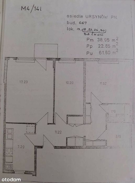 Świetna lokalizacja, zielono, 3 pokoje (62 m², 1. piętro) na Ursynowie - Widok 2