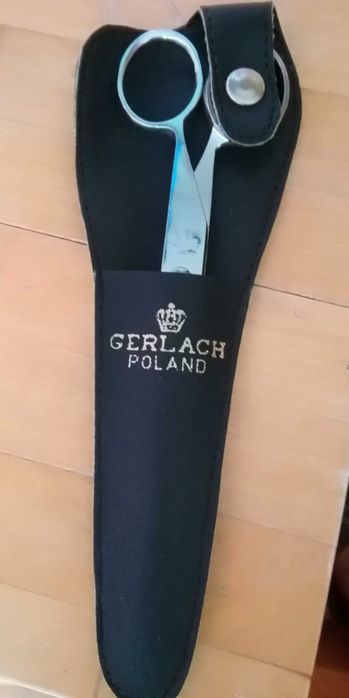 Nożyczki Gerlach, stal chromowana, kuta stal węglowa, vintage PRL