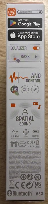 Słuchawki douszne JBL Tune Beam 2 ANC białe, bezprzewodowe - Nowe !!!