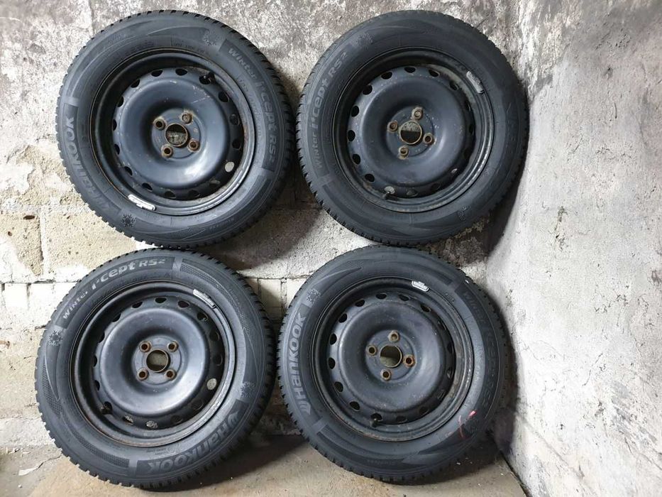 Felgi stal Hyundai Kia R15 4x100 opony zimowe 185/65R15 6mm Hankook