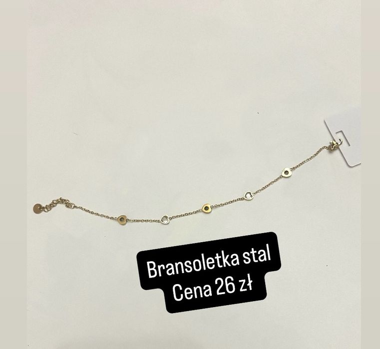 Elegancka bransoletka stal chirurgiczna serduszka