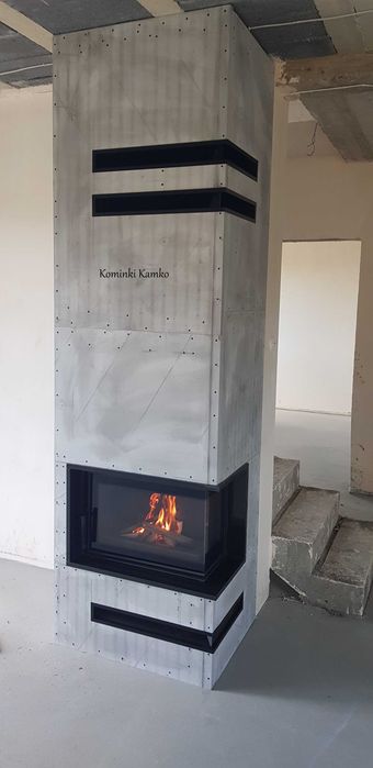 Kominek Floki S narożny Firmy Kratki z zabudową