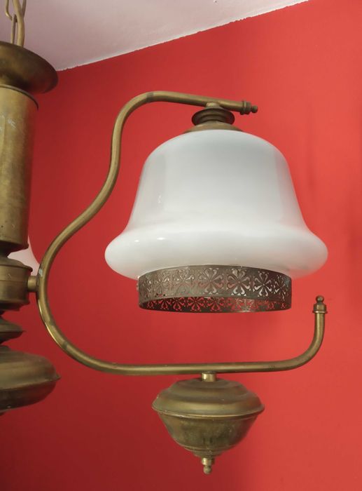 Candeeiro de Sala Vidro Opalino Vintage