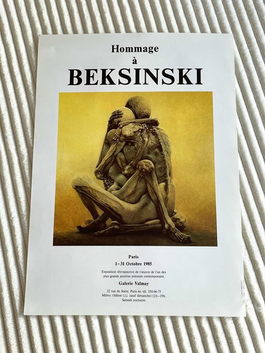 UNIKAT! Oryginalny afisz z wystawy malarstwa Zdzisława Beksińskiego w Galerie Valmay w Paryżu z 1985 roku - STAN IDEALNY!