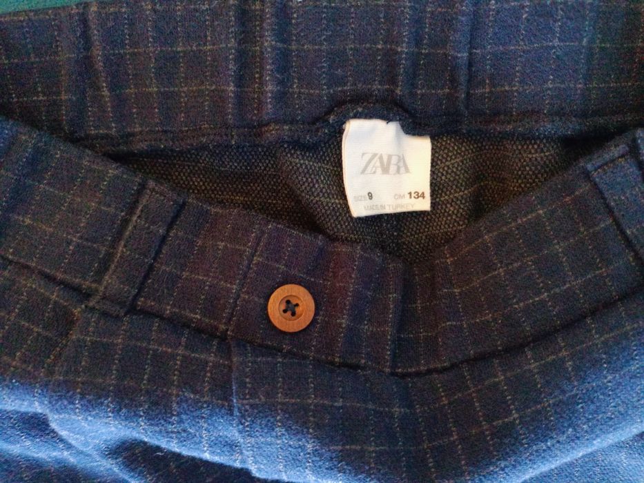 Rozm 134 ZARA Eleganckie Spodnie w kratę , 9 lat