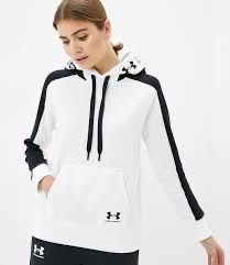 UNDER ARMOUR (M) Graphic Rival Hoodie жеское худи черно-белое на флисе