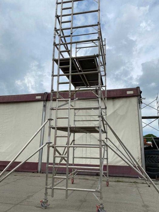 Szerokie rusztowanie jezdne  aluminiowe 6 m roboczych