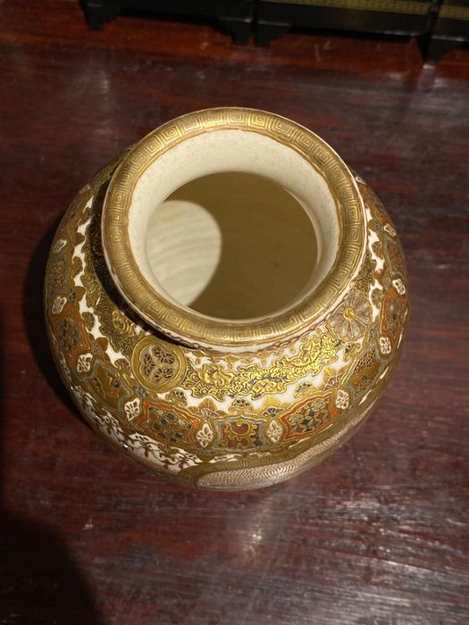 Pote Cerâmica Japonesa Imperial Fio de ouro 16 cm Séc XIX