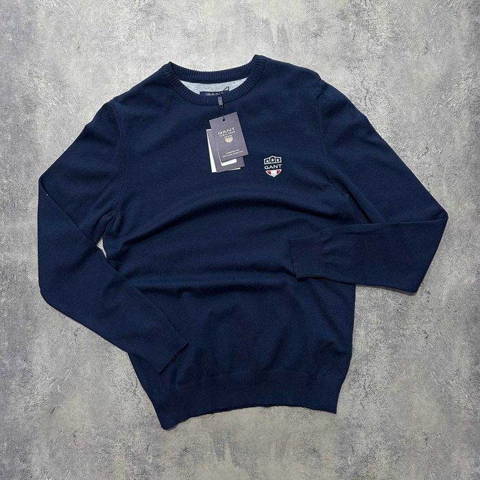 Синій чоловічий класичний світшот Gant)
